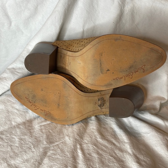 Sam Edelman Bates Slip On Mule Heels Perforated Suede Leather Camel 9.5 - Picture 9 of 12